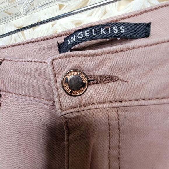 Angel Kiss Distressed Color Denim Jeans Purple Mauve Juniors Size 9 - Picture 7 of 9